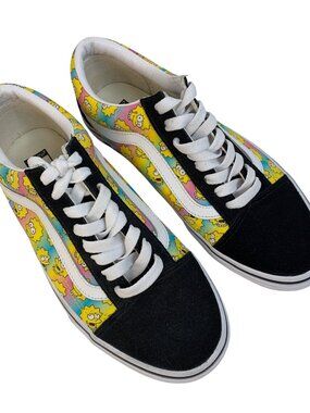 Vans Customs Lisa Simpson Print Old Skool Sneakers Unisex Size 6.5 Men 8 Women